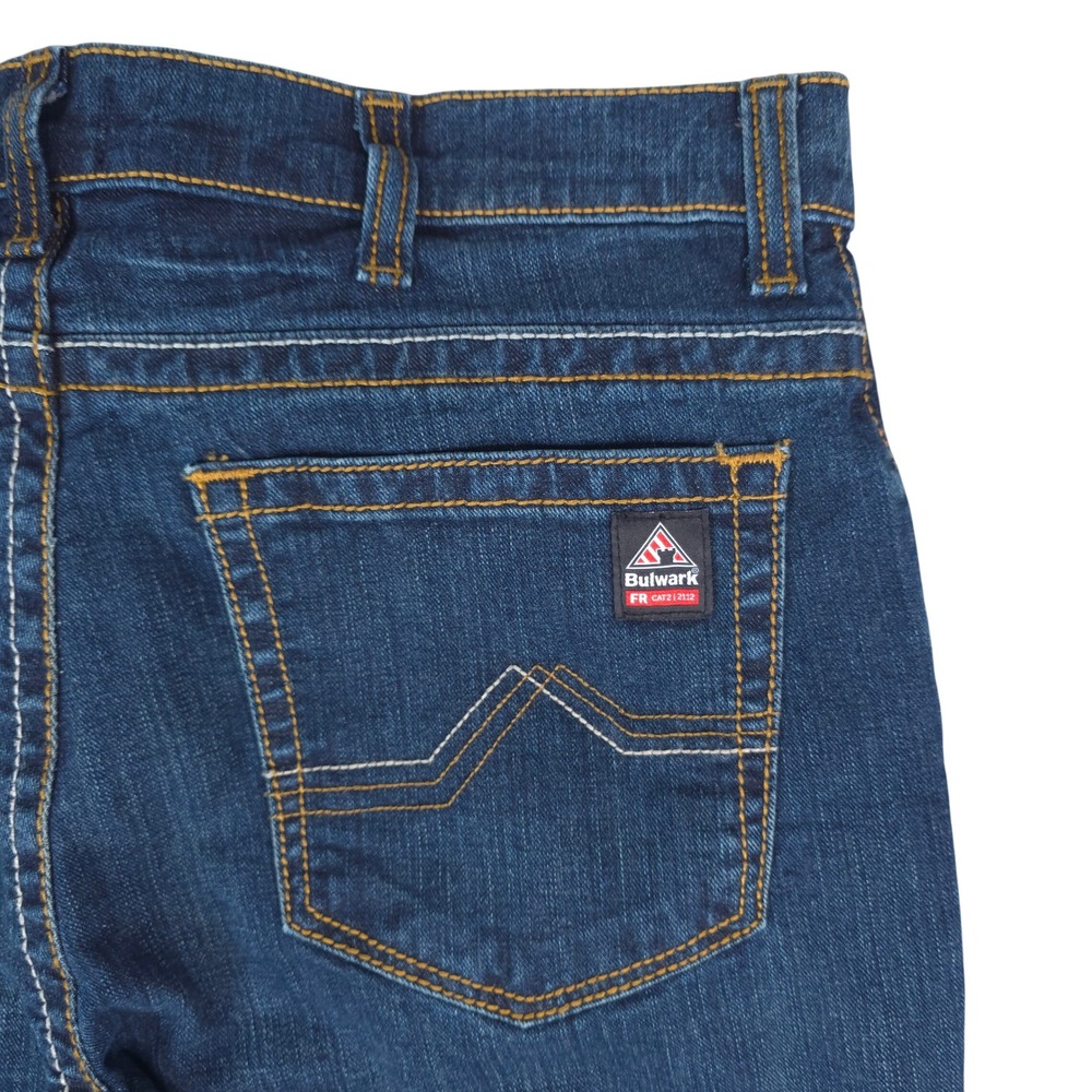 Bulwark FR Jeans Mens 36x36 Blue Flameโ Resistant CAT2 NFPA 2112 Work Pants